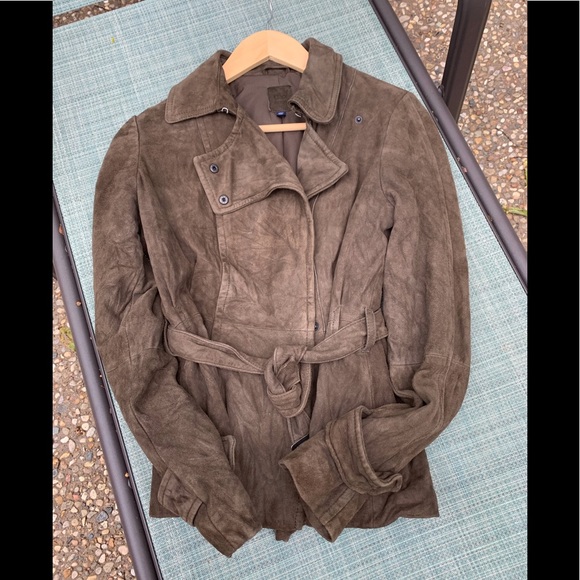 GAP Jackets & Blazers - GAP Edition distressed brown suede fitted jacket